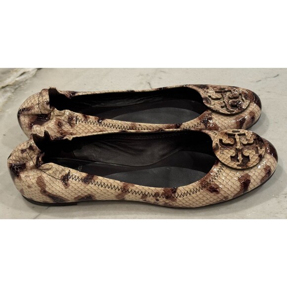 Tory Burch Women's Snake Print Flat Ballerina Shoes, Size 8M - Picture 5 of 6